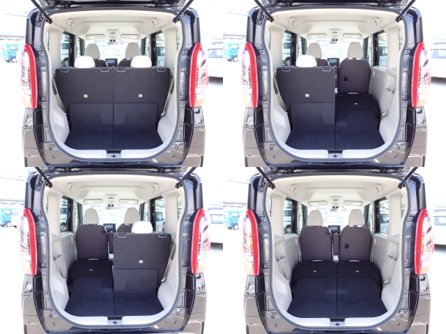 後部座席背もたれは分離しているので、別々に倒す事が可能です♪荷物の量に応じてアレンジ出来るので、嬉しいですね！