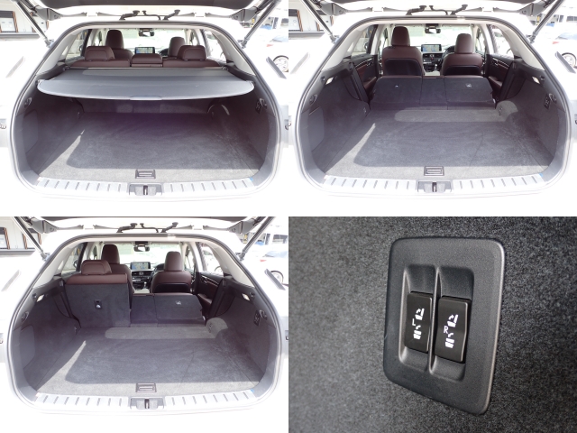 乗車人数やお荷物に応じて後部座席をセパレートに倒すことが出来ます。充分なラゲッジスペースも確保。