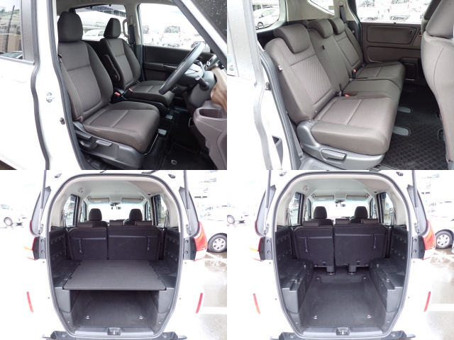 運転席・後部座席も大きな擦れもなく状態良好です。アレンジ次第で御覧のような広大なスペースが出現致します！　広めの開口部分をとってありますので大きな荷物も簡単に積み込めます！