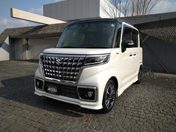 スズキ スペーシア　カスタム ハイブリッドＸＳ　社外８インチナビ・バッ